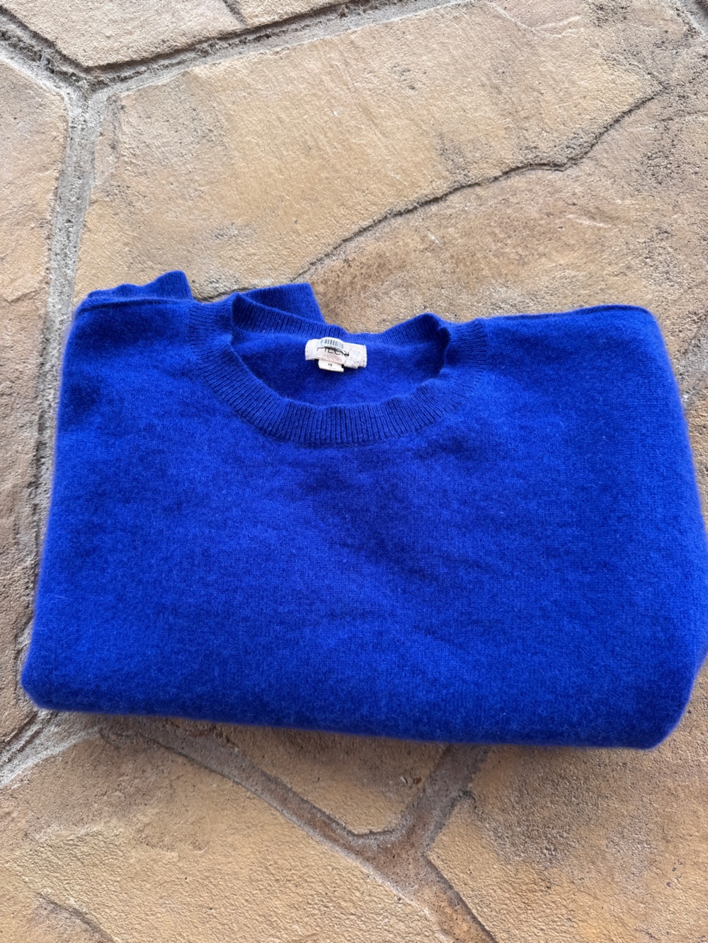 Pilcro Anthropologie Alani Cashmere Cropped Sweater Cobalt Blue Size 1X - Picture 13 of 13